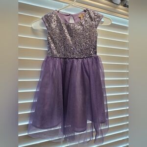 Zenzi Layered Girl's Dress Purple Sequins